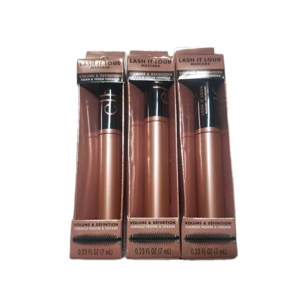 3 Pack e.l.f. Lash It Loud Mascara, Mega Volume BLACK